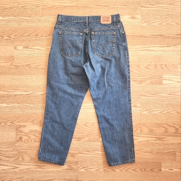 EUC Vintage 00's Levi's 550 Relaxed Tapered Jeans, Size 14S/Modern Size 10 - Picture 5 of 9